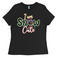 Black l am snow cute Ladies Tee - CowhideDigitalArt