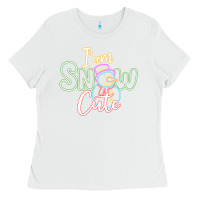 White l am snow cute Ladies Tee - CowhideDigitalArt