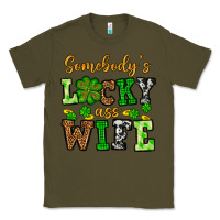 Army Green St. Patrick's Somebody’s lucky ass wife Classic Tee - OliviaCreatesArt