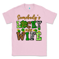 Bubblegum Pink St. Patrick's Somebody’s lucky ass wife Classic Tee - OliviaCreatesArt