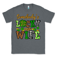 Charcoal Heather St. Patrick's Somebody’s lucky ass wife Classic Tee - OliviaCreatesArt
