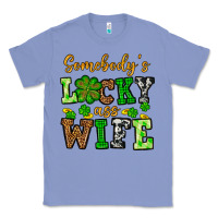 Colony Blue St. Patrick's Somebody’s lucky ass wife Classic Tee - OliviaCreatesArt