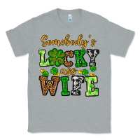 Heather Grey St. Patrick's Somebody’s lucky ass wife Classic Tee - OliviaCreatesArt
