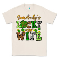 Natural St. Patrick's Somebody’s lucky ass wife Classic Tee - OliviaCreatesArt