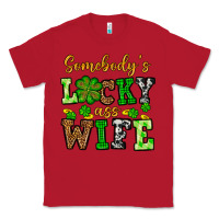 Red St. Patrick's Somebody’s lucky ass wife Classic Tee - OliviaCreatesArt