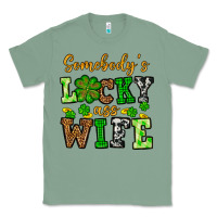 Sage St. Patrick's Somebody’s lucky ass wife Classic Tee - OliviaCreatesArt