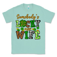 Seafoam St. Patrick's Somebody’s lucky ass wife Classic Tee - OliviaCreatesArt