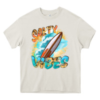 Cream Salty vibes Heavy Core Tee - FaDigitalArtStudio