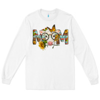 White Western Baby Calf Mom With Sunflower Mother's Day Long Sleeve Tee - LillyAllenDesigns