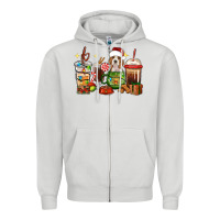 Dove Grey Christmas coffee cups with Beagle Zipper Hoodie - RanaPortraitStore