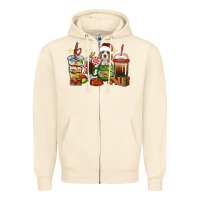 Sandshell Christmas coffee cups with Beagle Zipper Hoodie - RanaPortraitStore