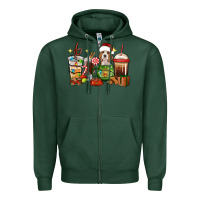 Christmas Coffee Cups With Beagle Zipper Hoodie | Teevron