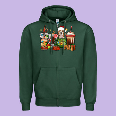 Christmas Coffee Cups With Beagle Zipper Hoodie Designed By Ranaportraitstore