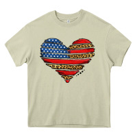 Mossy american leopard brushstroke heart Heavy Core Tee - Jasminsmagicworld