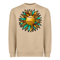 Mushroom Softball Sunflower Heavyweight Sweatshirt - Jasminsmagicworld