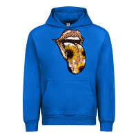Cobalt Leopard Sunflower Tongue Urban Hoodie - Jasminsmagicworld