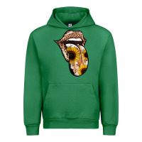 Emerald Leopard Sunflower Tongue Urban Hoodie - Jasminsmagicworld