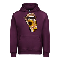 Mauve Wine Leopard Sunflower Tongue Urban Hoodie - Jasminsmagicworld