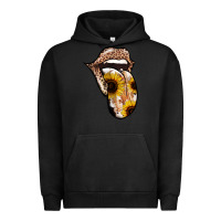 Pigment Black Leopard Sunflower Tongue Urban Hoodie - Jasminsmagicworld