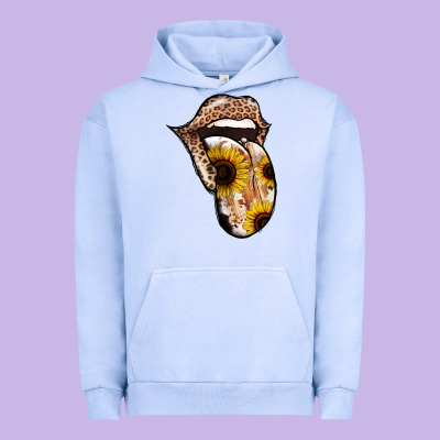 Leopard Sunflower Tongue Urban Hoodie Designed By Jasminsmagicworld