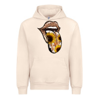 Sandshell Leopard Sunflower Tongue Urban Hoodie - Jasminsmagicworld