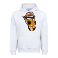 White Leopard Sunflower Tongue Urban Hoodie - Jasminsmagicworld