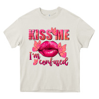 Cream Kiss me i'm so confused Valentine's Day Heavy Core Tee - FaDigitalArtStudio