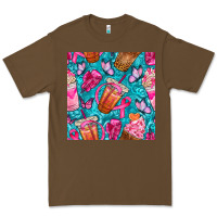 Cacao breast cancer coffee cups with butterfly seamless pattern bbs Premium Tee - BundleAndBundleShop