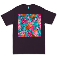 Plum breast cancer coffee cups with butterfly seamless pattern bbs Premium Tee - BundleAndBundleShop