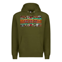 Army Green western wild and floral leopard  cowhide licanse plate Premium Hoodie - Artiststas
