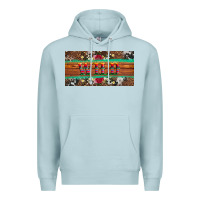 Blue Mist western wild and floral leopard  cowhide licanse plate Premium Hoodie - Artiststas