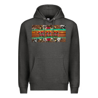 Charcoal Heather western wild and floral leopard  cowhide licanse plate Premium Hoodie - Artiststas