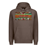Coffee western wild and floral leopard  cowhide licanse plate Premium Hoodie - Artiststas