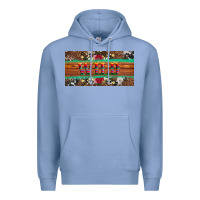 Colony Blue western wild and floral leopard  cowhide licanse plate Premium Hoodie - Artiststas