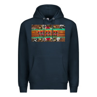 Navy western wild and floral leopard  cowhide licanse plate Premium Hoodie - Artiststas