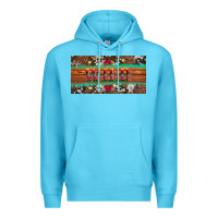 Ocean Blue western wild and floral leopard  cowhide licanse plate Premium Hoodie - Artiststas