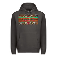 Smoke western wild and floral leopard  cowhide licanse plate Premium Hoodie - Artiststas