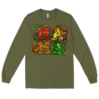 Army Green juneteenth leopard frame mama Mother's Day Long Sleeve Tee - LillyAllenDesigns