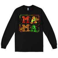 Black juneteenth leopard frame mama Mother's Day Long Sleeve Tee - LillyAllenDesigns