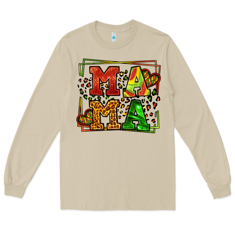 Juneteenth Leopard Frame Mama Mother's Day Long Sleeve Tee by LillyAllenDesigns | Teevron
