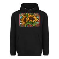 Black sunflower serape leopard background Heavyweight Hoodie - Jasminsmagicworld