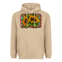 Mushroom sunflower serape leopard background Heavyweight Hoodie - Jasminsmagicworld