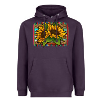 Plum sunflower serape leopard background Heavyweight Hoodie - Jasminsmagicworld