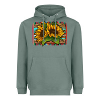 Sage sunflower serape leopard background Heavyweight Hoodie - Jasminsmagicworld
