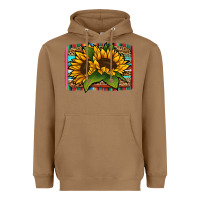 Toasted Coconut sunflower serape leopard background Heavyweight Hoodie - Jasminsmagicworld
