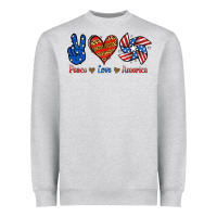 Heather Grey Peace Love America Heavyweight Sweatshirt - Jasminsmagicworld