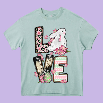 Love Easter Bunny Heavy Core Tee Designed By Oliviacreatesart
