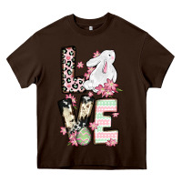 Chocolate Brown Love Easter bunny Heavy Core Tee - OliviaCreatesArt
