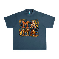 Midnight Navy Melanin leopard frame mama Mother's Day Urban Heavy Tee - LillyAllenDesigns