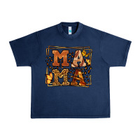 Navy Melanin leopard frame mama Mother's Day Urban Heavy Tee - LillyAllenDesigns